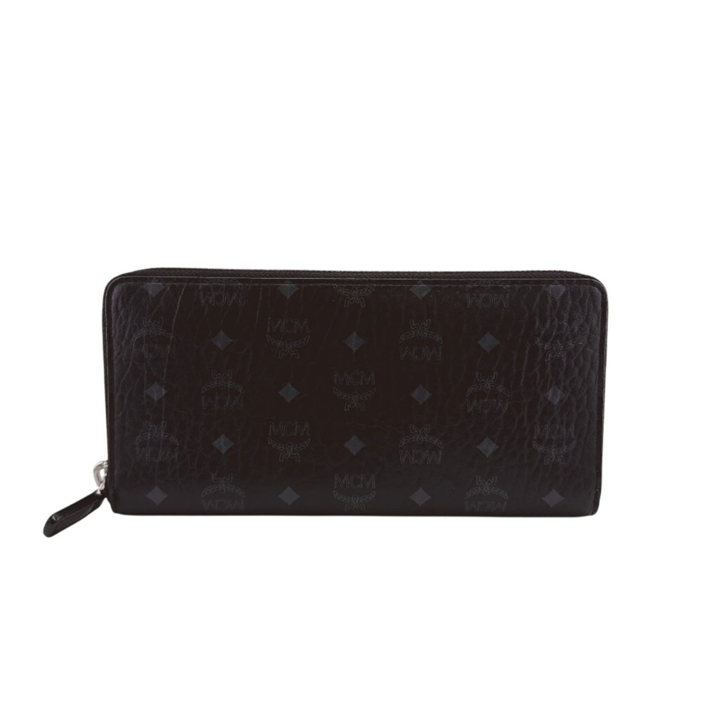 MCM (MCM) Round Zip Visetos Long Wallet, Black